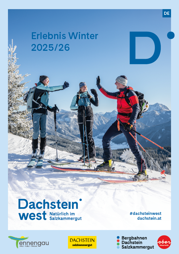 Die Wintererlebnisbroschüre der Ferienregion Dachstein Salzkammergut in Kooperation mit Dachstein West - Natürlich im Salzkammergut